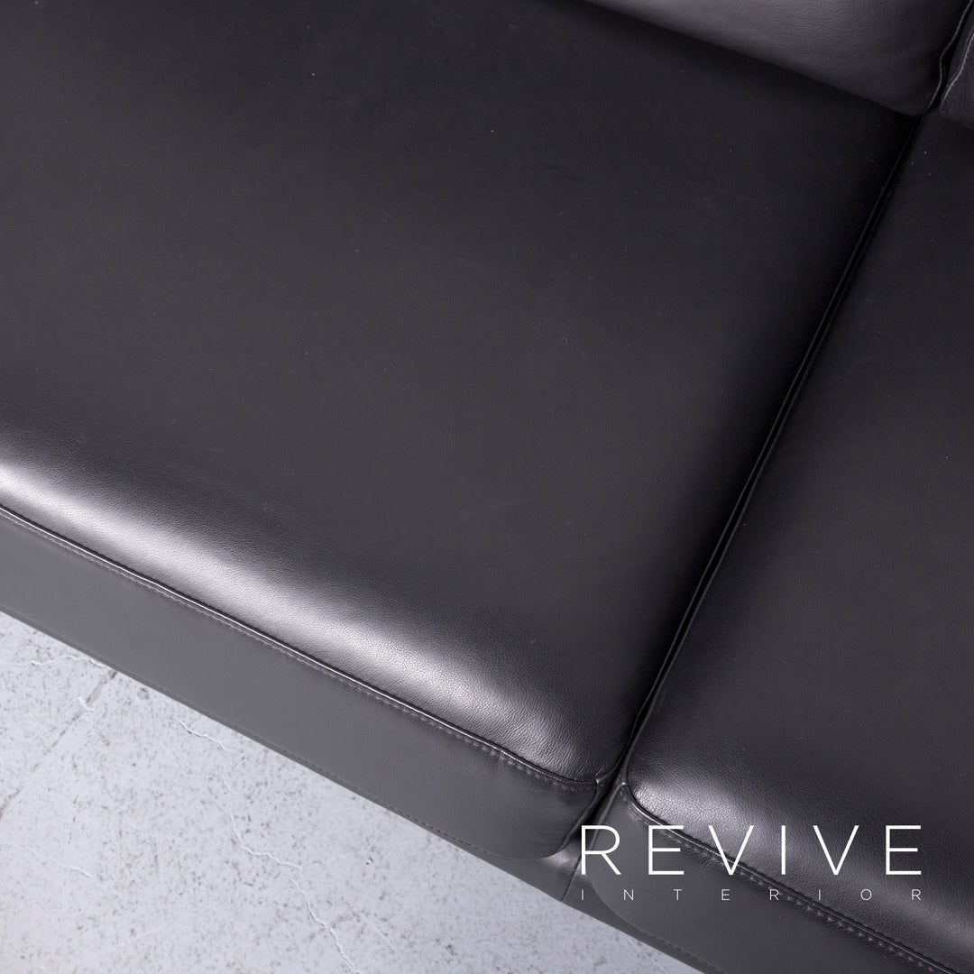 Rolf Benz 2400 designer leather sofa black genuine leather two-seater couch #6732