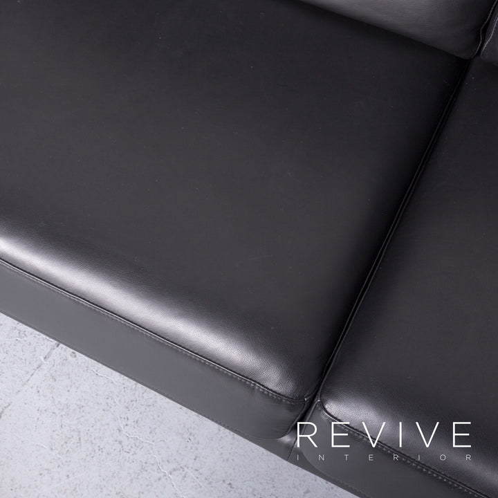 Rolf Benz 2400 designer leather sofa black genuine leather two-seater couch #6732