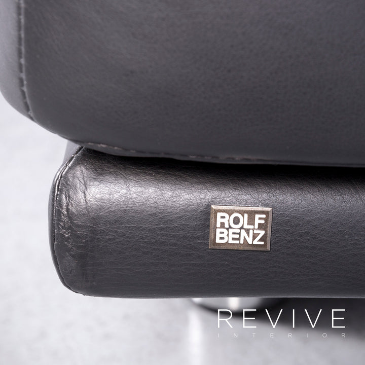 Rolf Benz 2400 designer leather sofa black genuine leather two-seater couch #6732