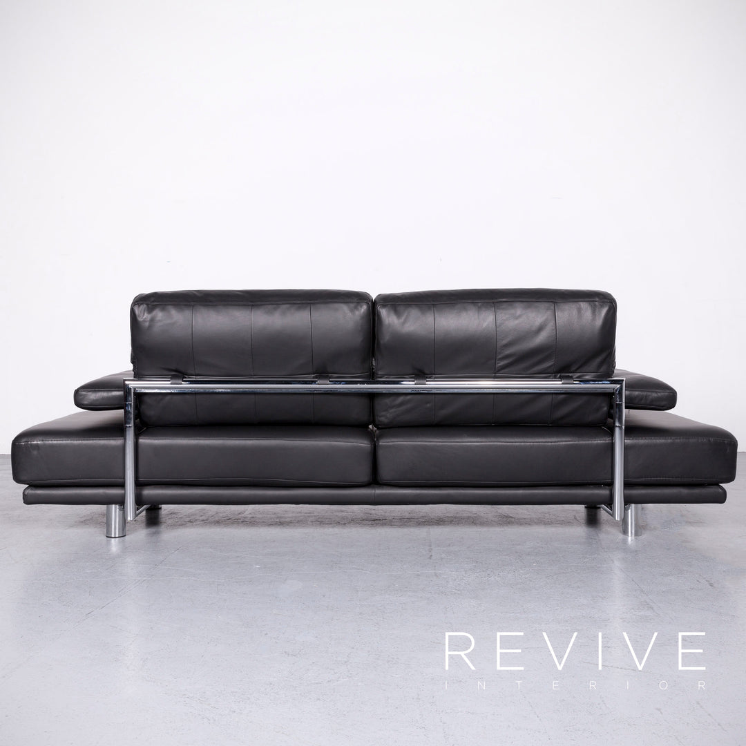 Rolf Benz 2400 designer leather sofa black genuine leather two-seater couch #6732