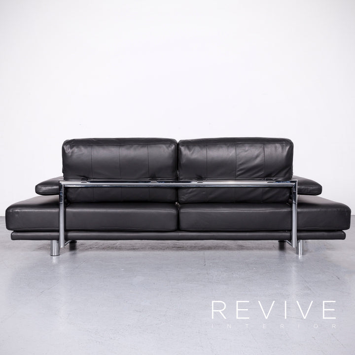 Rolf Benz 2400 designer leather sofa black genuine leather two-seater couch #6732