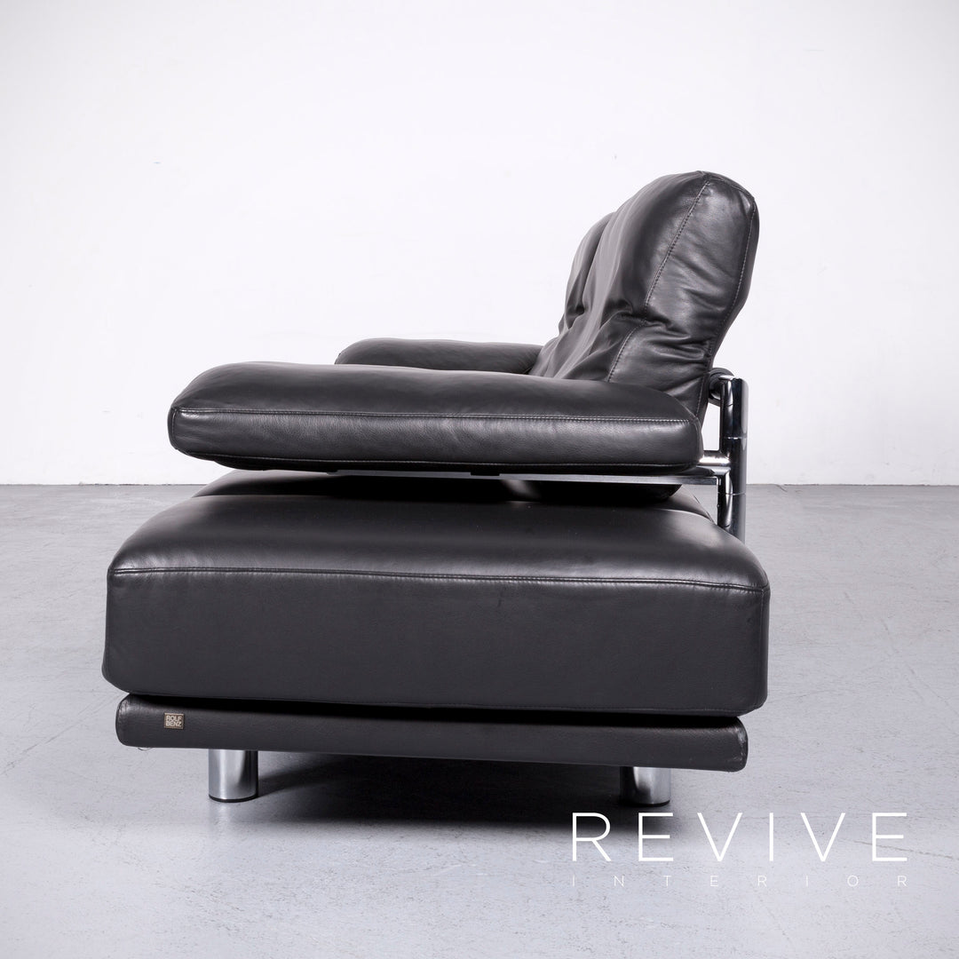 Rolf Benz 2400 designer leather sofa black genuine leather two-seater couch #6732