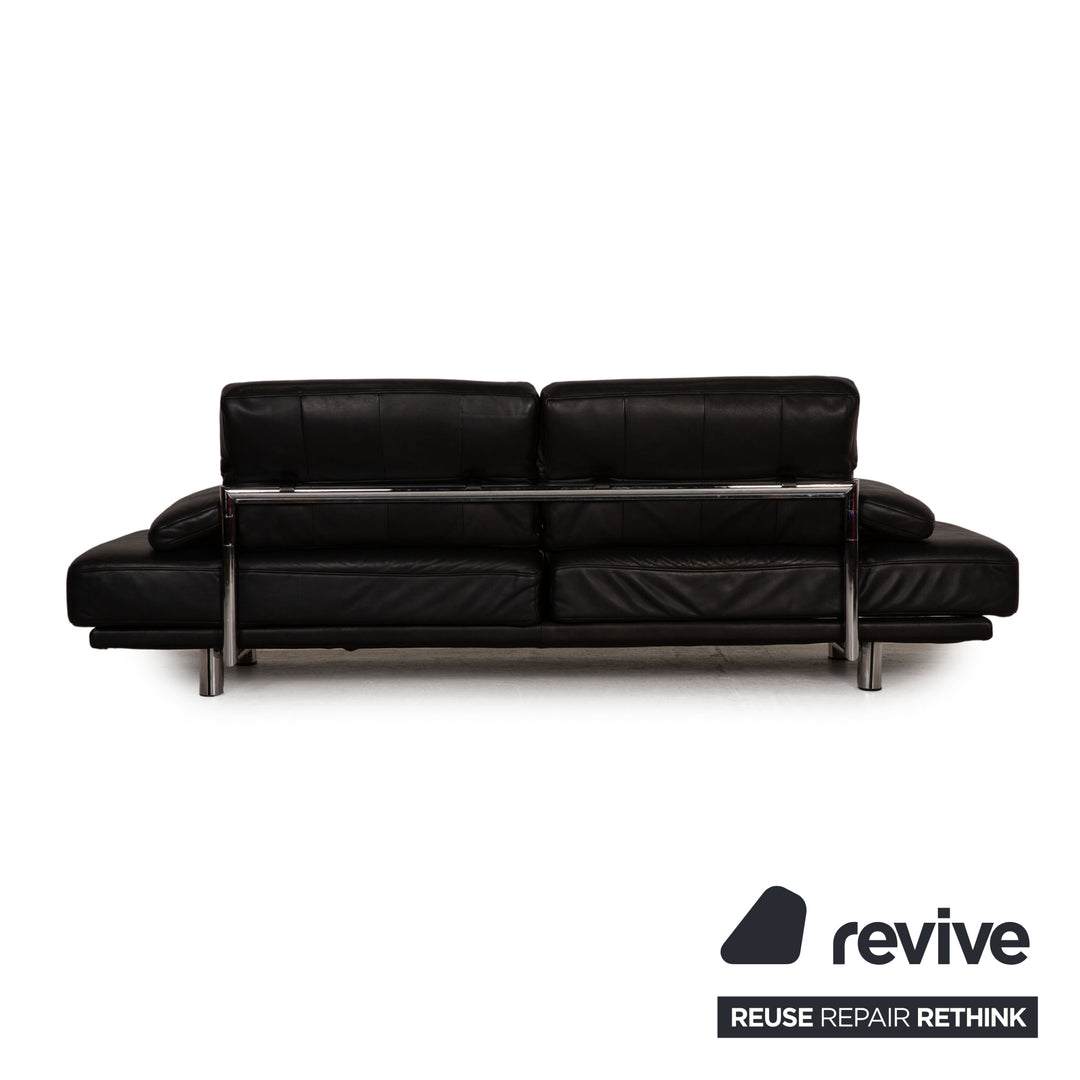 Rolf Benz 2400 leather three-seater black sofa couch function