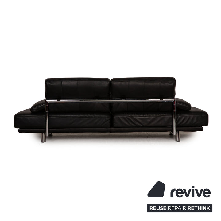 Rolf Benz 2400 leather three-seater black sofa couch function