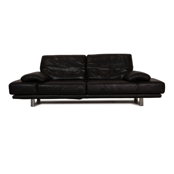 Rolf Benz 2400 leather three-seater black sofa couch function