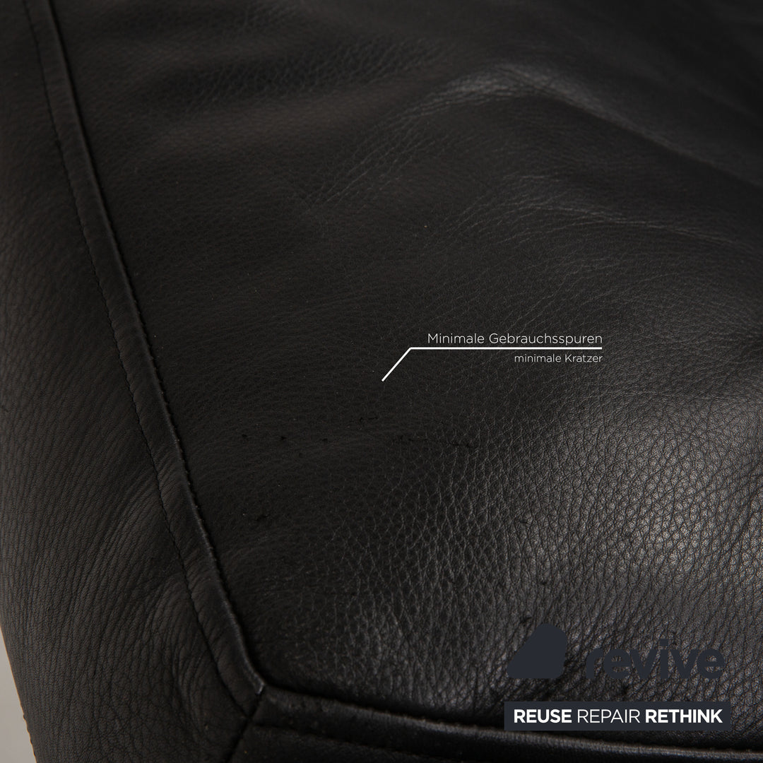 Rolf Benz 2400 leather three-seater black sofa couch function