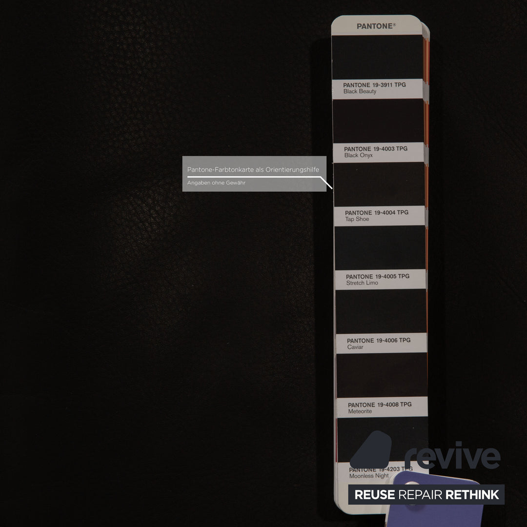 Rolf Benz 2400 leather three-seater black sofa couch function