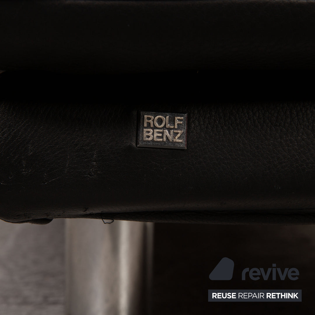 Rolf Benz 2400 leather three-seater black sofa couch function