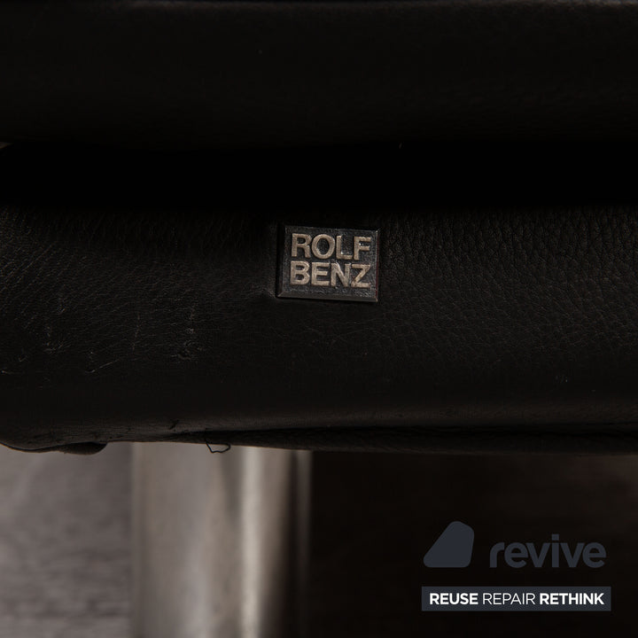 Rolf Benz 2400 leather three-seater black sofa couch function