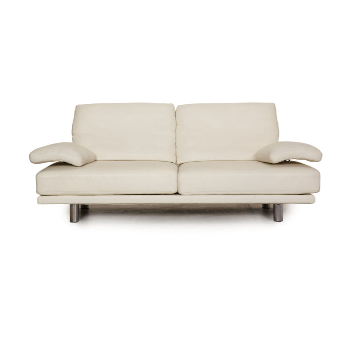 Rolf Benz 2400 leather sofa cream two-seater couch