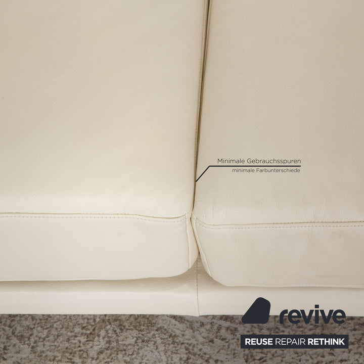 Rolf Benz 2400 leather sofa cream two-seater couch