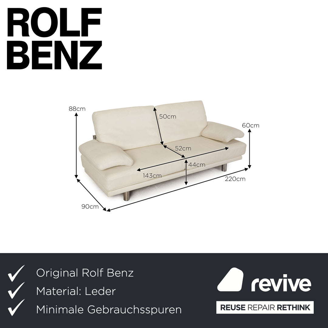 Rolf Benz 2400 leather sofa cream two-seater couch