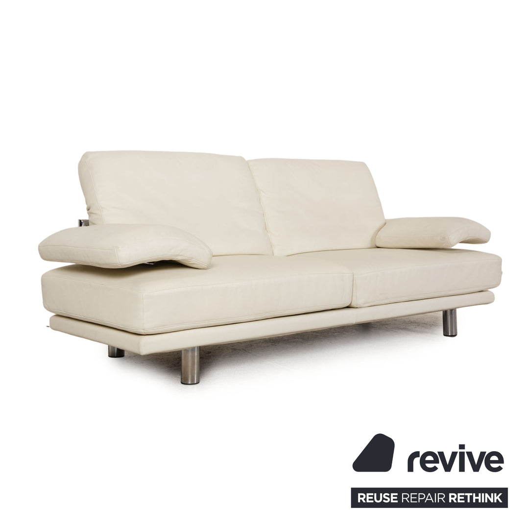 Rolf Benz 2400 leather sofa cream two-seater couch