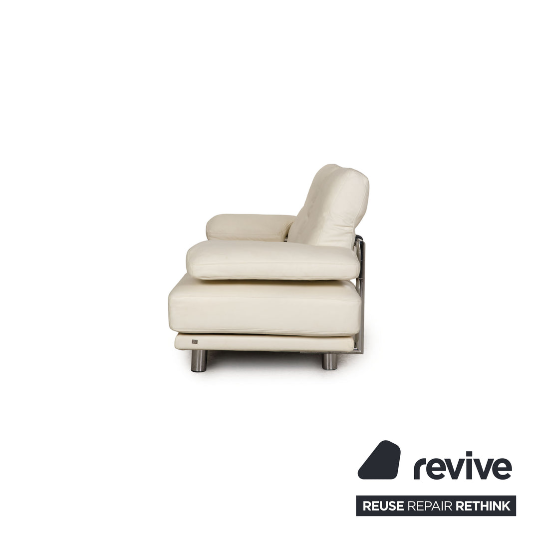 Rolf Benz 2400 leather sofa cream two-seater couch