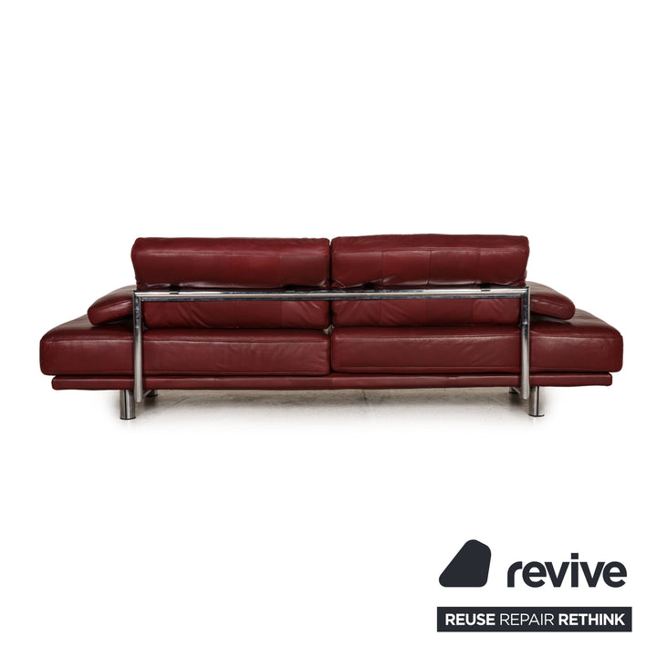 Rolf Benz 2400 Leder Sofa Rot Dunkelrot Zweisitzer Couch Funktion Relaxfunktion