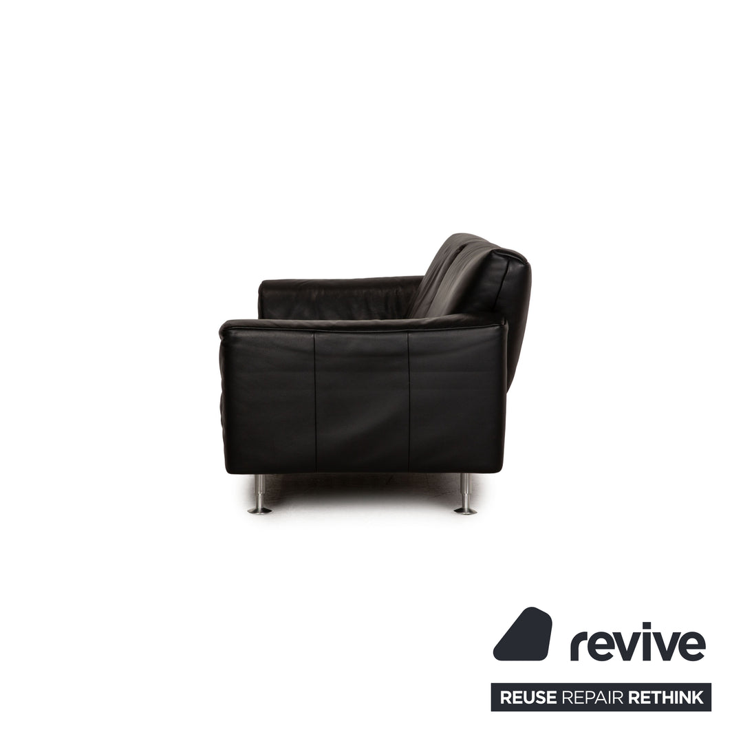 Rolf Benz 250 leather three-seater black sofa couch