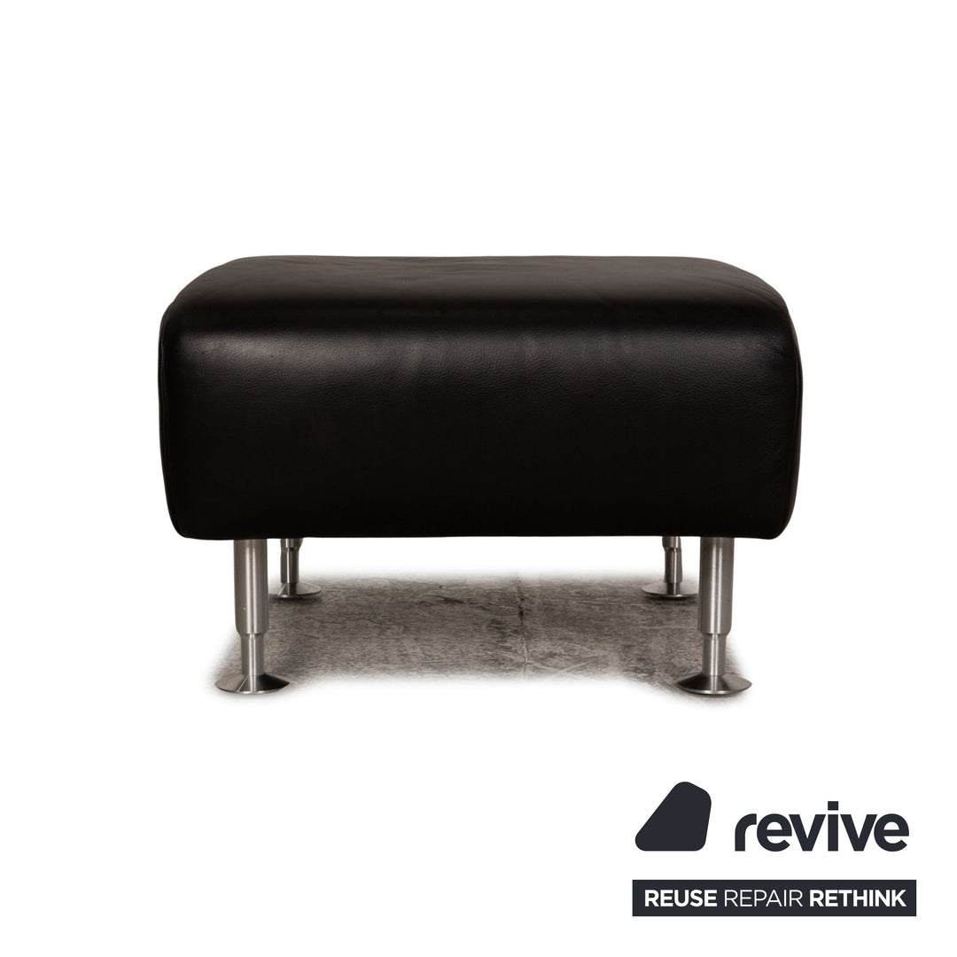 Rolf Benz 250 Leder Hocker Schwarz
