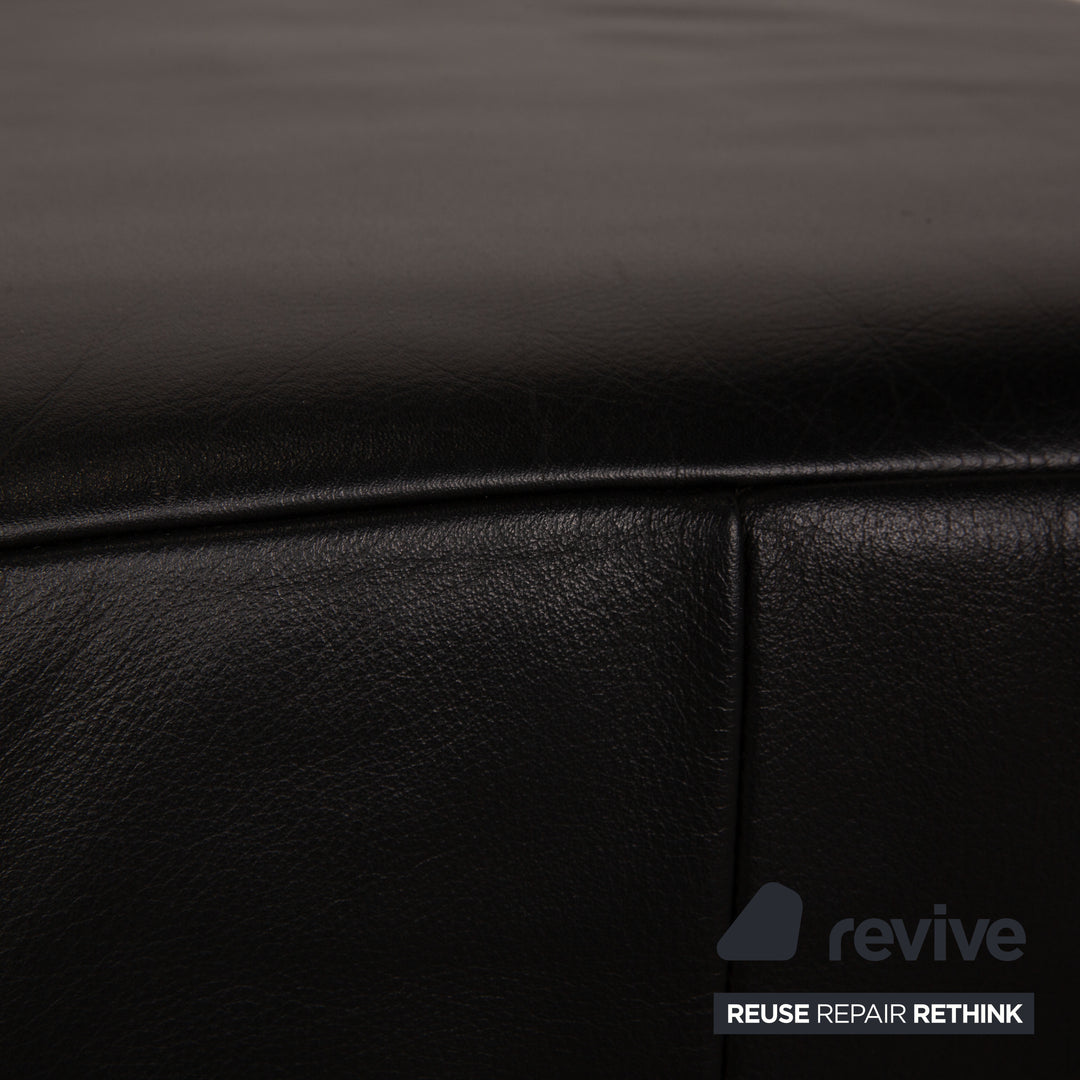 Rolf Benz 250 Leder Hocker Schwarz
