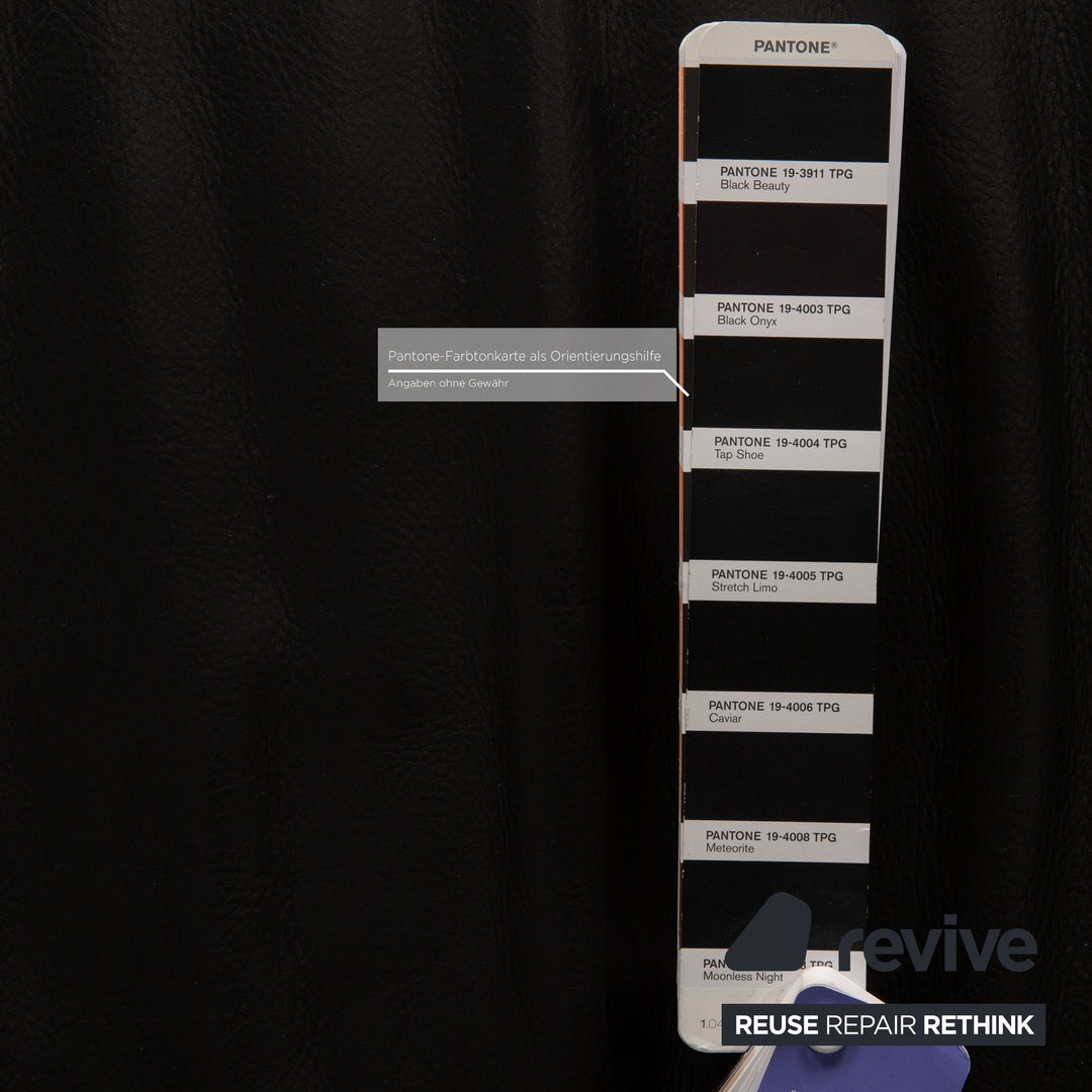 Rolf Benz 250 Leder Sofa Garnitur Schwarz Dreisitzer Hocker Couch