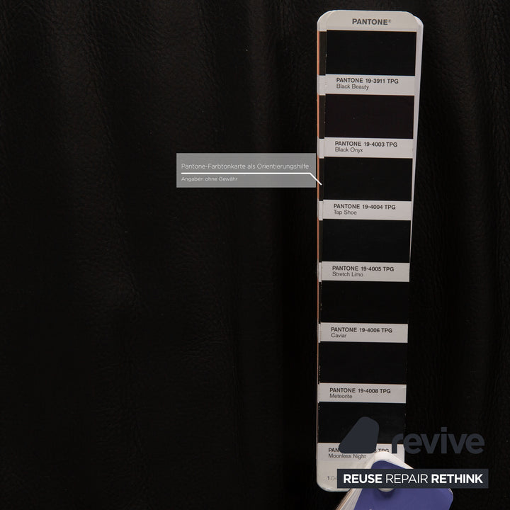 Rolf Benz 250 Leder Sofa Garnitur Schwarz Dreisitzer Hocker Couch