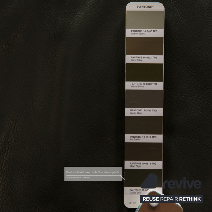 Rolf Benz 2500 Leather Stool Dark Green