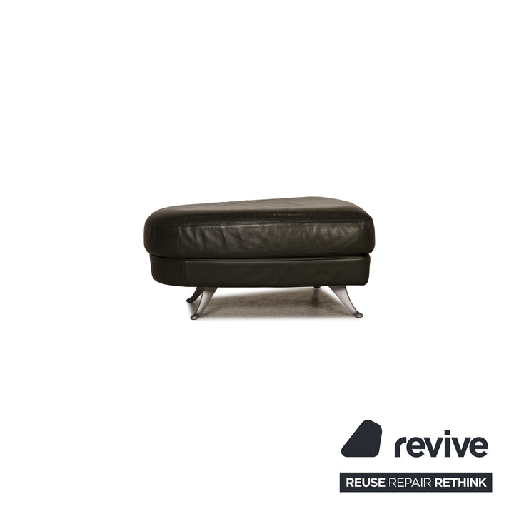 Rolf Benz 2500 Leather Stool Dark Green