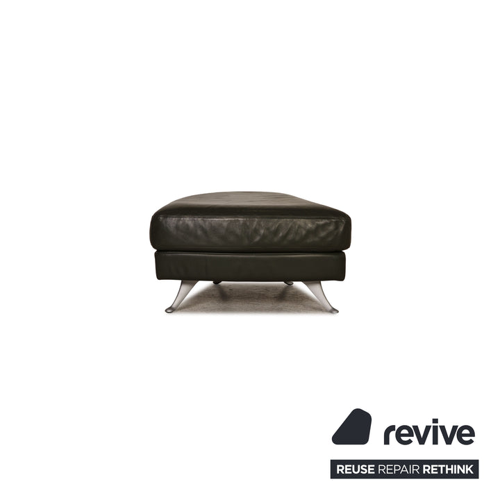 Rolf Benz 2500 Leather Stool Dark Green