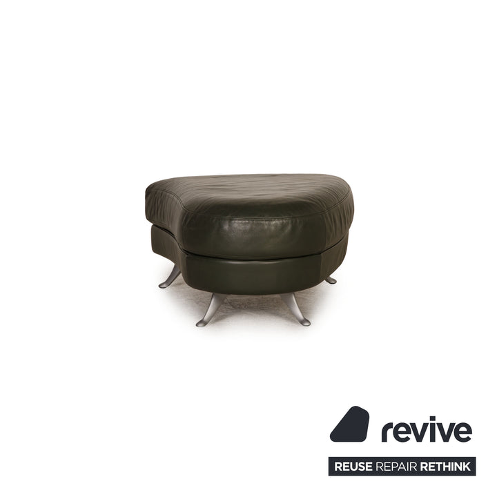 Rolf Benz 2500 Leather Stool Dark Green