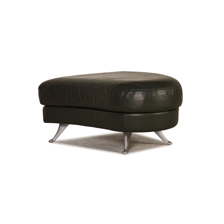 Rolf Benz 2500 Leather Stool Dark Green