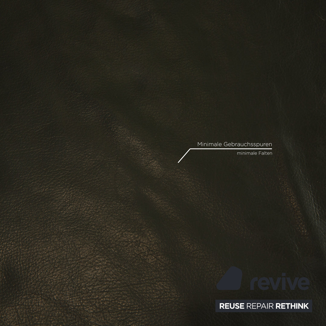 Rolf Benz 2500 Leather Stool Dark Green