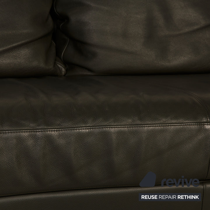 Rolf Benz 2500 Leder Sofa Dunkelgrün Zweisitzer Couch