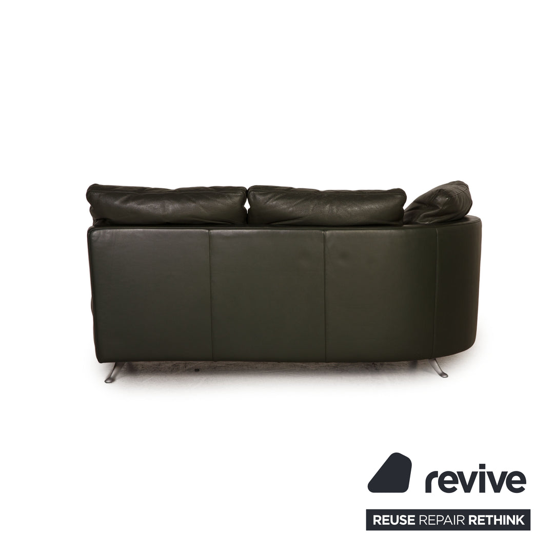 Rolf Benz 2500 Leder Sofa Dunkelgrün Zweisitzer Couch
