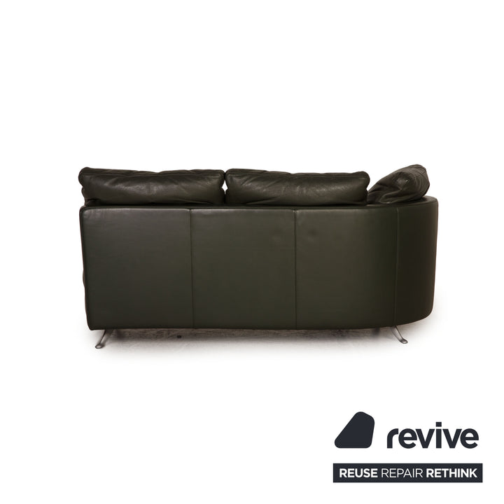Rolf Benz 2500 Leder Sofa Dunkelgrün Zweisitzer Couch