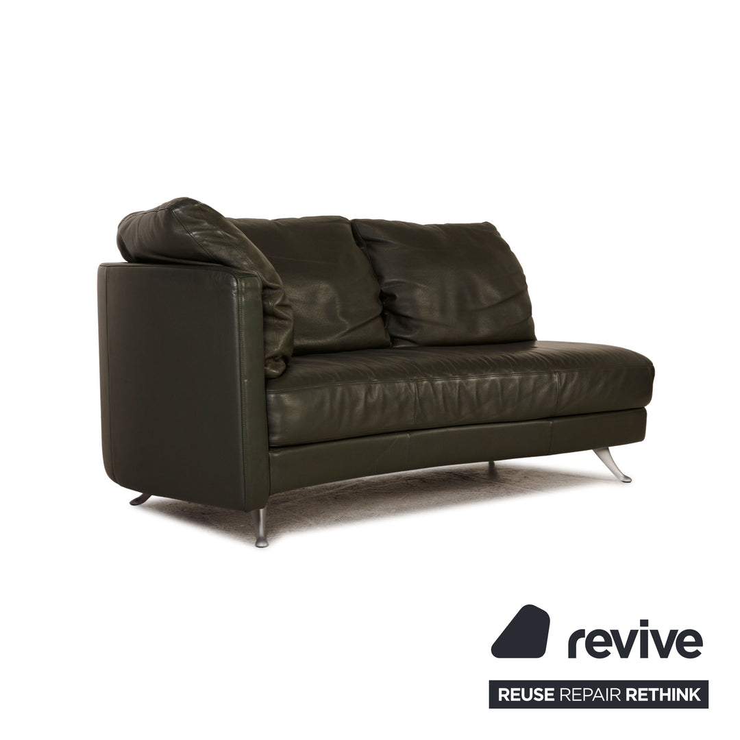 Rolf Benz 2500 Leder Sofa Dunkelgrün Zweisitzer Couch