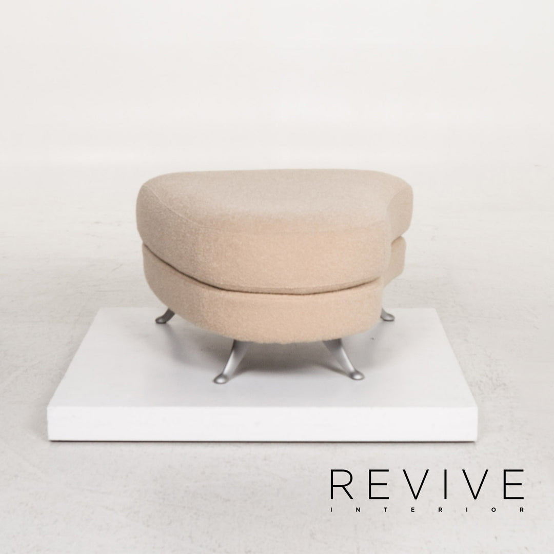 Rolf Benz 2500 Fabric Stool Beige Ottoman #13336