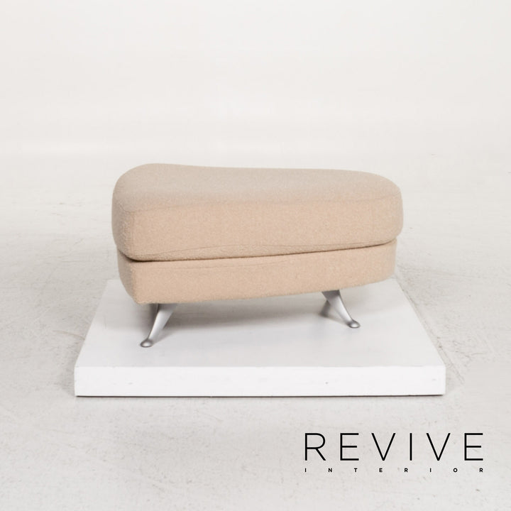 Rolf Benz 2500 Fabric Stool Beige Ottoman #13336