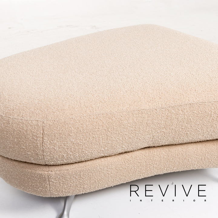 Rolf Benz 2500 Fabric Stool Beige Ottoman #13336