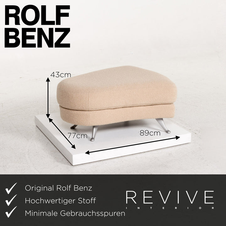 Rolf Benz 2500 Fabric Stool Beige Ottoman #13336