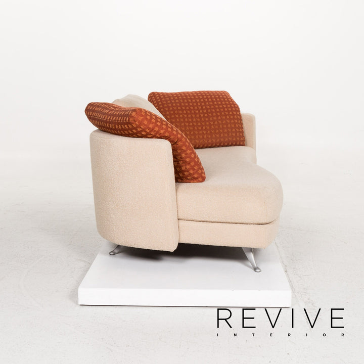 Rolf Benz 2500 fabric sofa set beige 1x two-seater 1x stool #13422