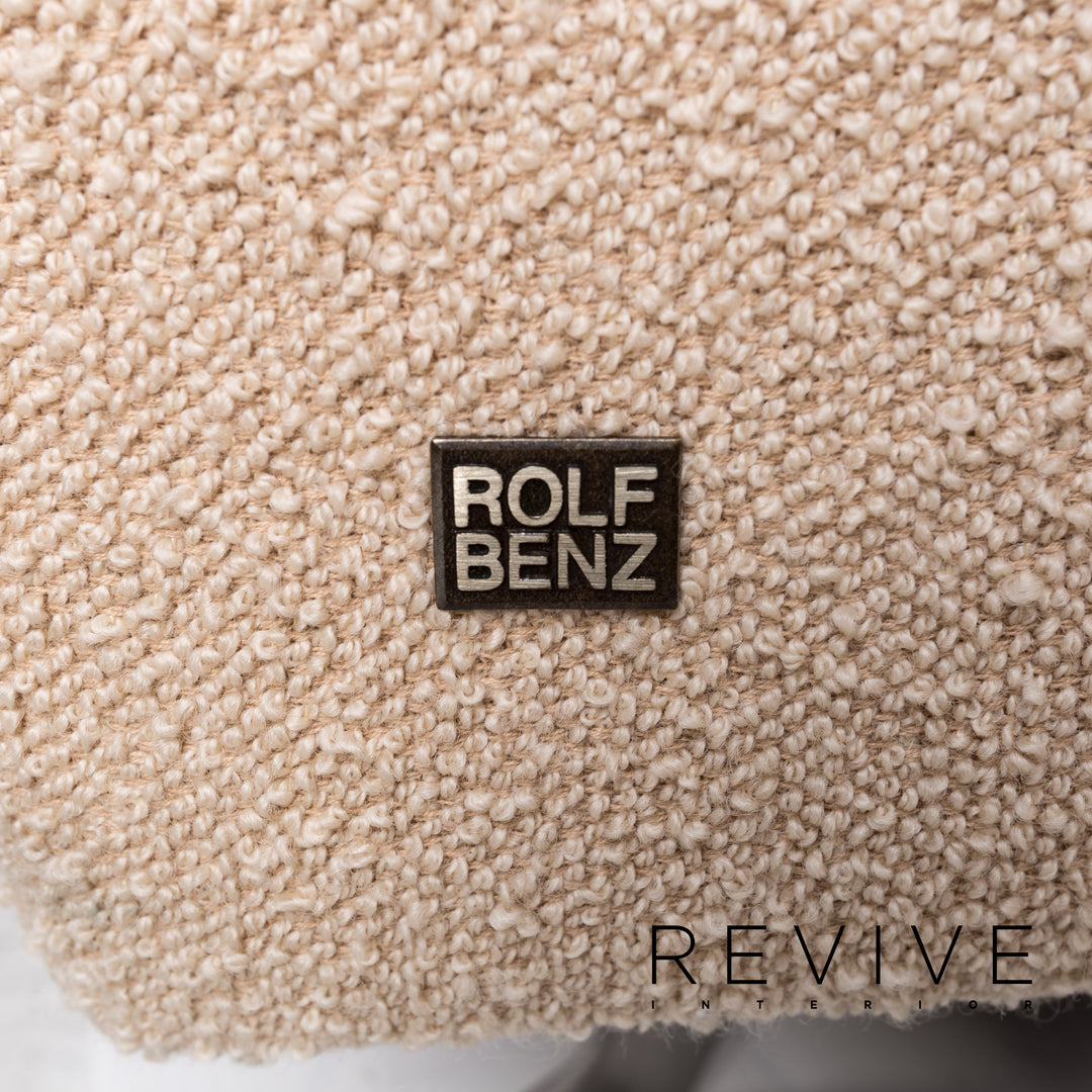 Rolf Benz 2500 fabric sofa set beige 1x two-seater 1x stool #13422
