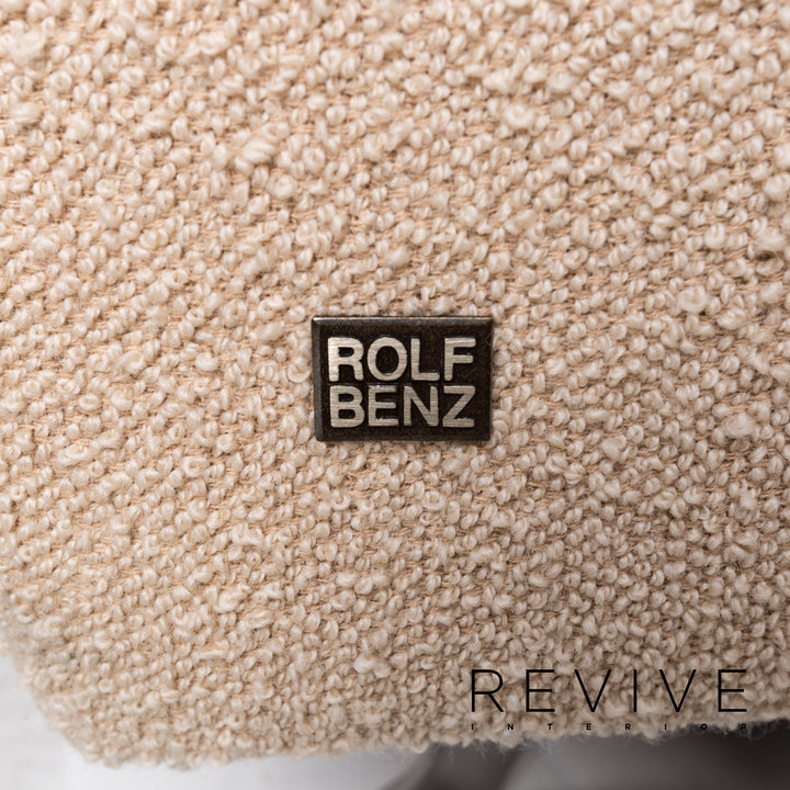 Rolf Benz 2500 fabric sofa set beige 1x two-seater 1x stool #13422