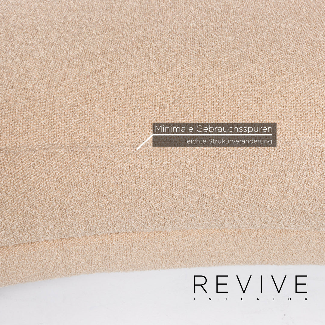 Rolf Benz 2500 fabric sofa set beige 1x two-seater 1x stool #13422