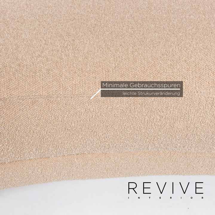 Rolf Benz 2500 fabric sofa set beige 1x two-seater 1x stool #13422