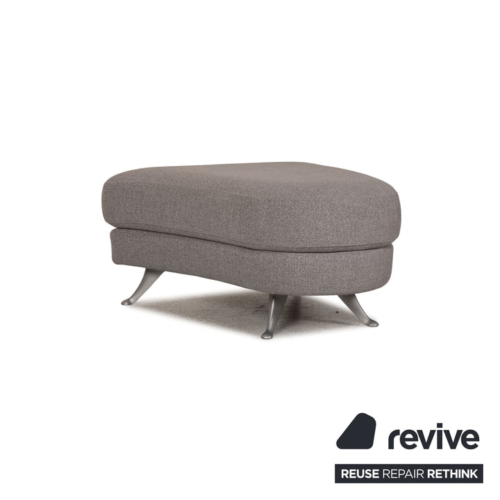 Rolf Benz 2500 Stoff Sofa Garnitur Grau 2xZweisitzer Hocker Glastisch
