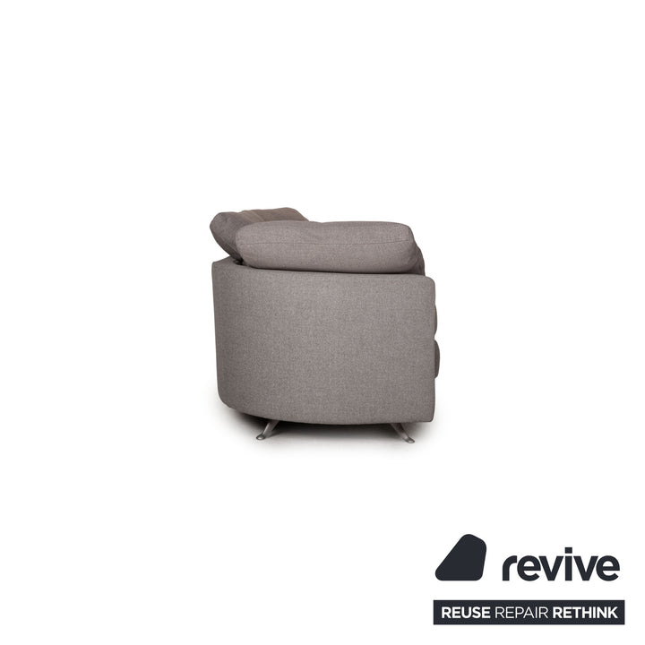 Rolf Benz 2500 Stoff Sofa Garnitur Grau 2xZweisitzer Hocker Glastisch