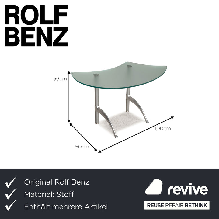 Rolf Benz 2500 Stoff Sofa Garnitur Grau 2xZweisitzer Hocker Glastisch