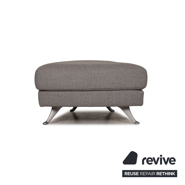 Rolf Benz 2500 Stoff Sofa Garnitur Grau 2xZweisitzer Hocker Glastisch