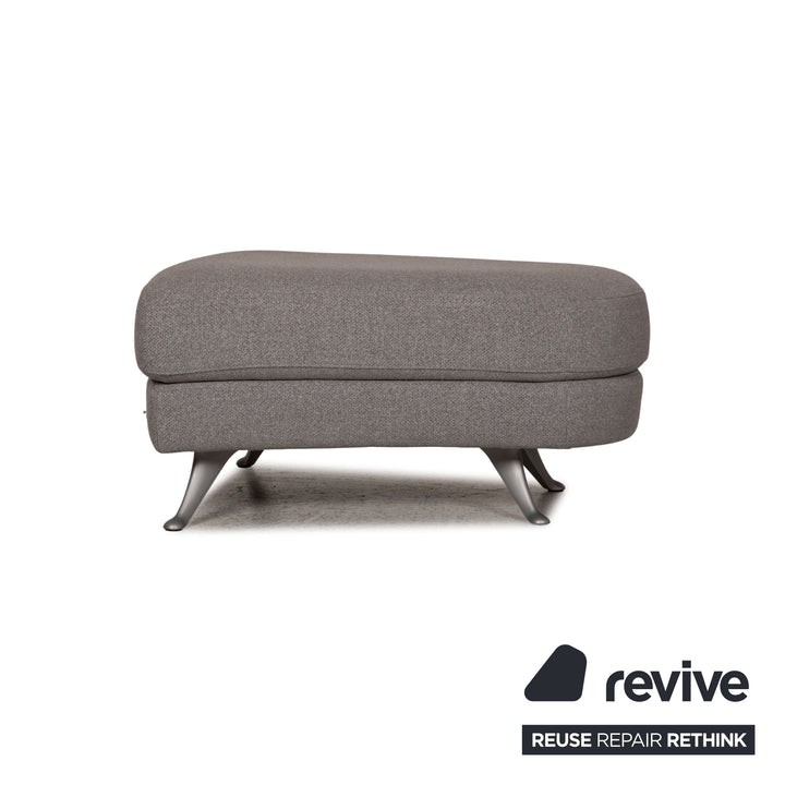Rolf Benz 2500 Stoff Sofa Garnitur Grau 2xZweisitzer Hocker Glastisch