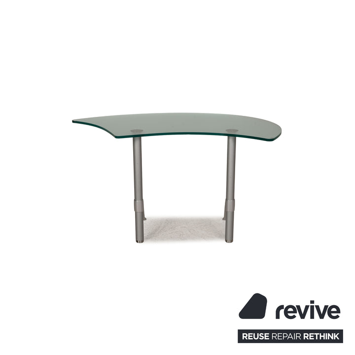 Rolf Benz 2500 Stoff Sofa Garnitur Grau 2xZweisitzer Hocker Glastisch