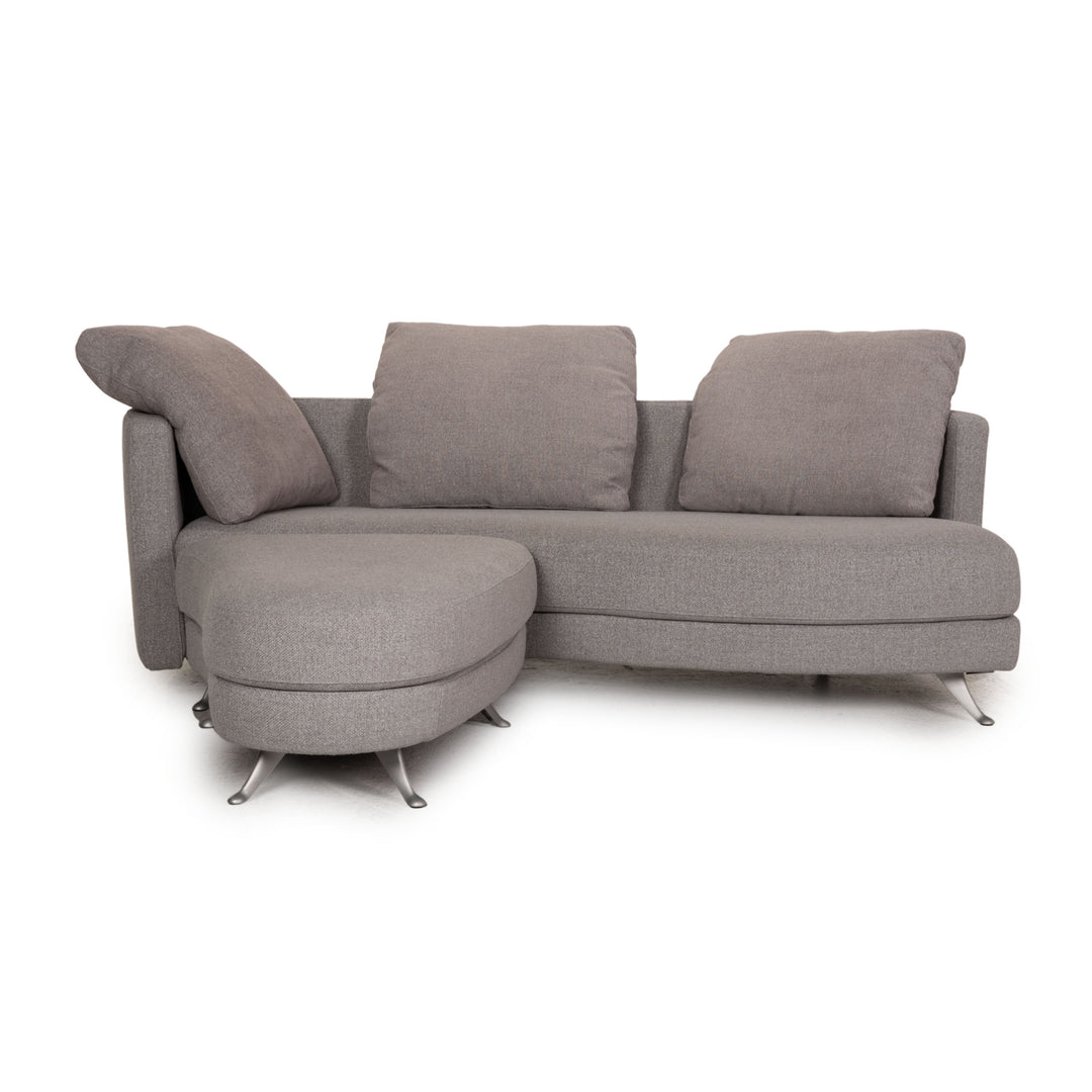 Rolf Benz 2500 fabric sofa set gray two-seater stool